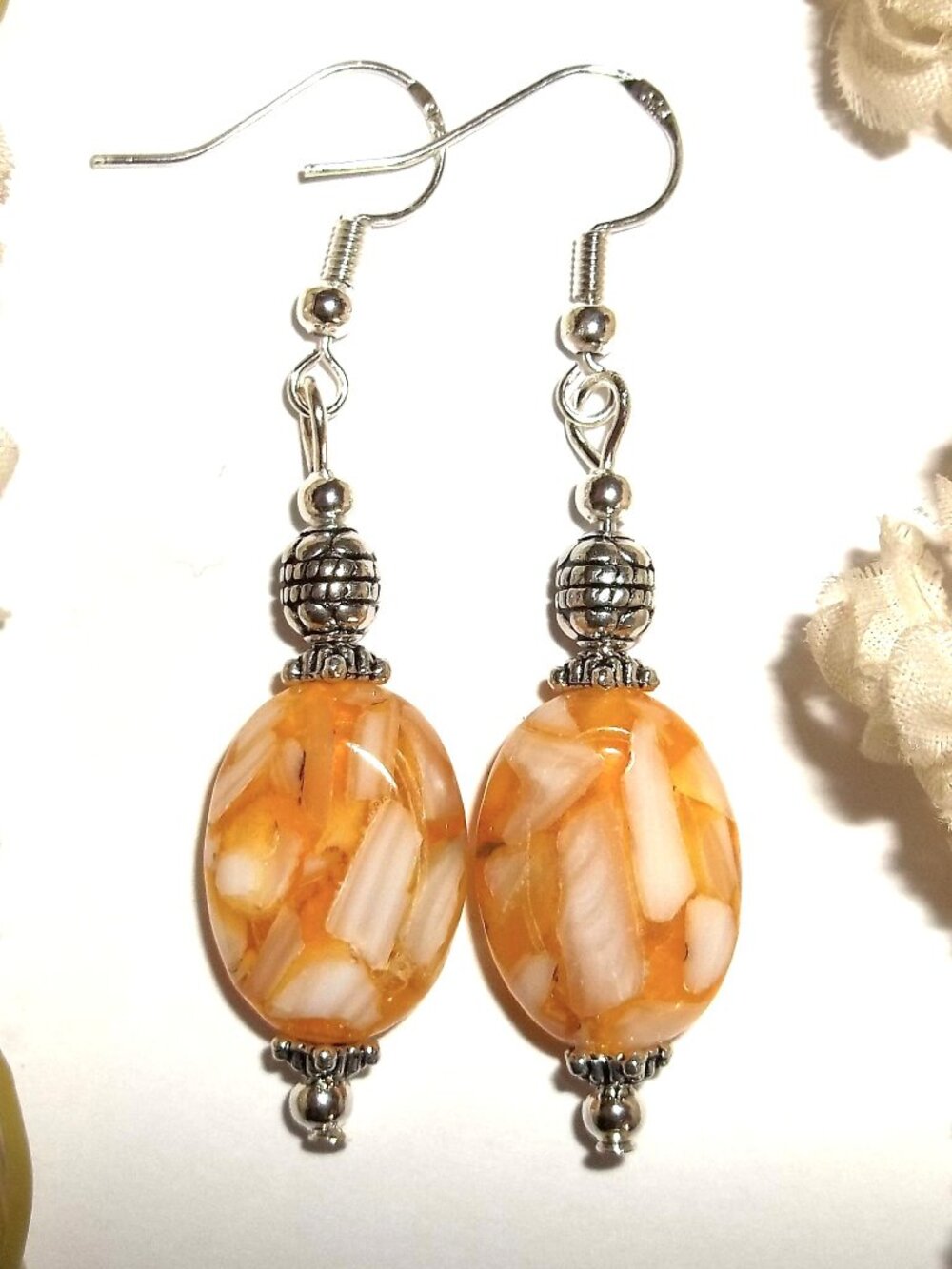 Earring, Earring Set, Yellow Earring, Yellow Silver Earring, Jewelry Gift D9132